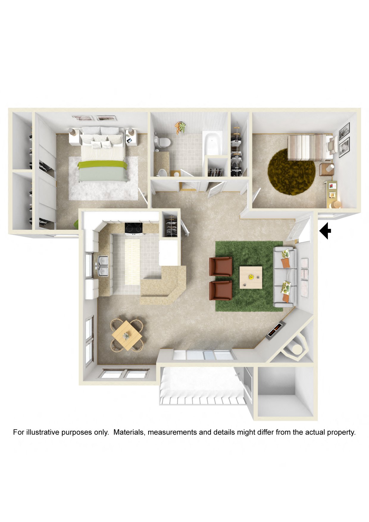 Two Bedroom with Washer Dryer Connections